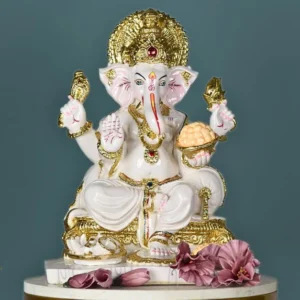 White Marble look Ganehsa Statue