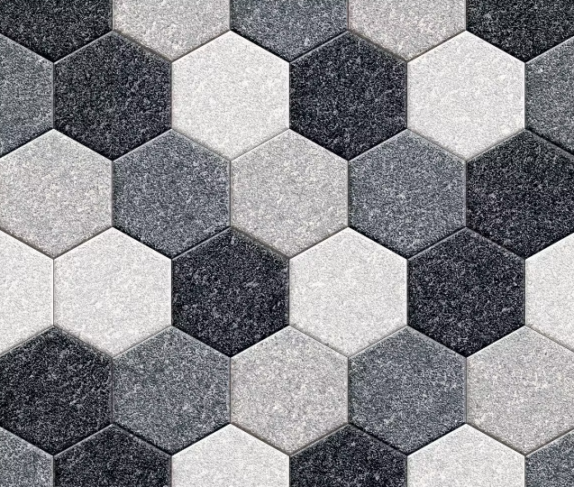 HRP Grey Multi Hexagon Stone Tiles