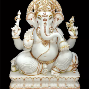 Super Large White Marble Ganesha Murti